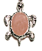 T89-56 STONE TURTLE PENDANT IN ROSE QUARTZ