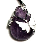 TDB-11 BUTTERFLY ON TEARDROP PENDANT IN AMETHYST