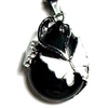 TDB-44  BUTTERFLY ON TEARDROP PENDANT IN ONYX