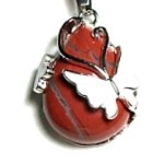 TDB-46 BUTTERFLY ON TEARDROP PENDANT IN RED JASPER