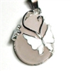 TDB-56 BUTTERFLY ON TEARDROP PENDANT IN ROSE QUARTZ
