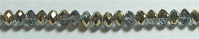 TTM-GDC-6mm GOLD AND SILVER CRYSTAL METALLIC RONDELL BEADS