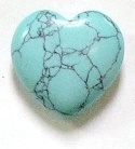 Y3-07  25mm STONE HEART IN ARTIFICAL TURQUOISE