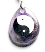 YY89-11 STONE PENDANT IN YIN YANG IN AMTHYST