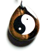 YY89-18 STONE PENDANT IN YIN YANG IN TIGER EYE