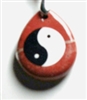 YY89-46 STONE PENDANT IN YIN YANG IN RED JASPER