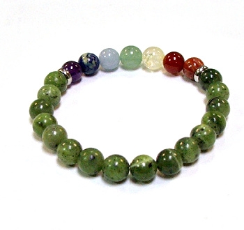 CRB-121-7-8mm CHAKRA STONE BRACELET IN CANADA JADE