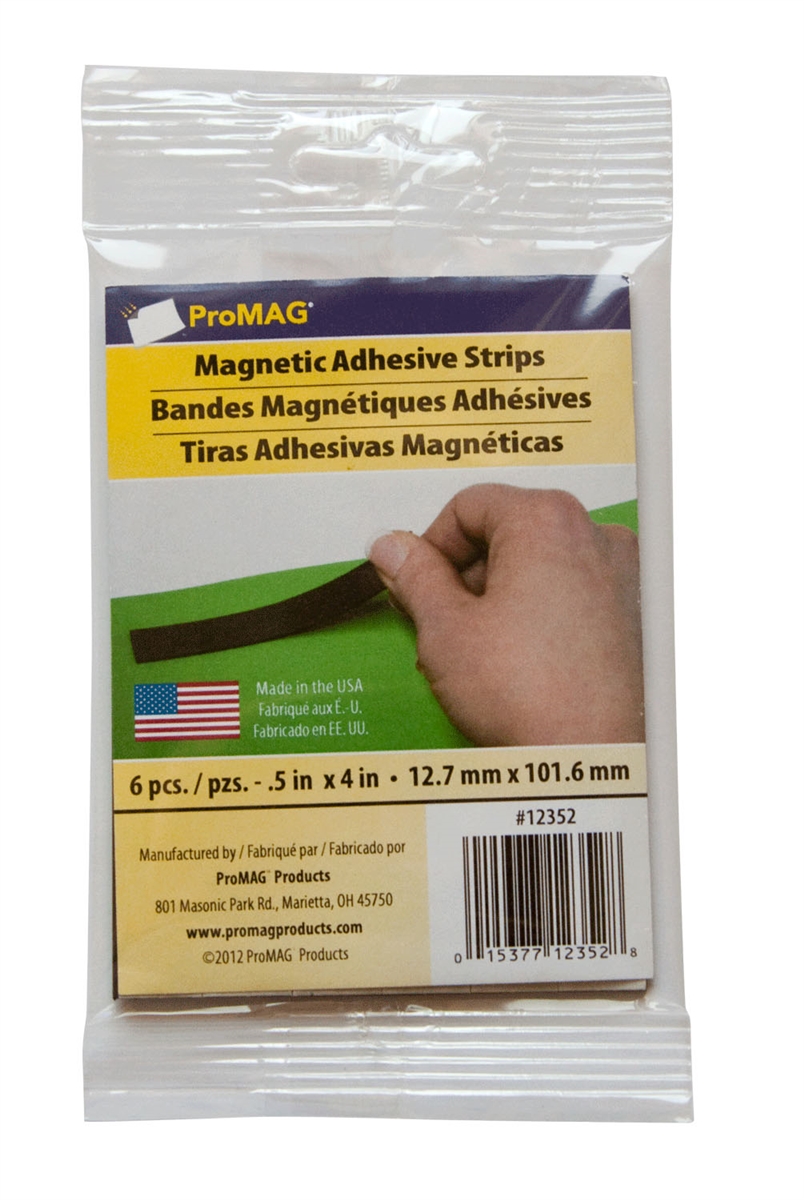 Magnetic Strip w/ Adhesive 1/2 X 4 (12 packs of 6 Pcs.)