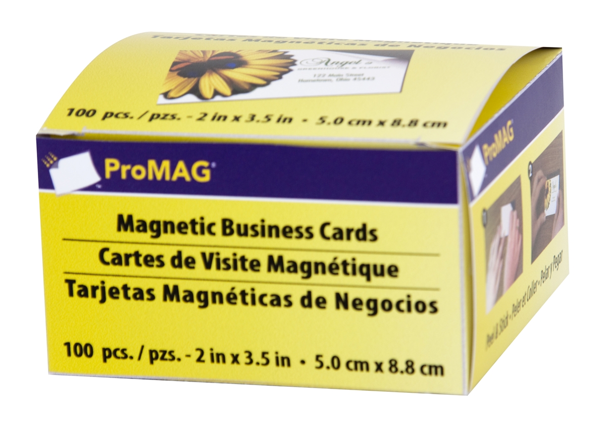 Self Adhesive Magnetic Mount for Business Card Magnets & Save The Date Cards- Peel N Stick Backs - 20 Mil (100)