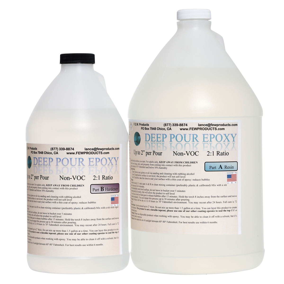 Epoxy Resin 4 Gallon Kit ( 2 gallons Part A + 2 gallons Part B )