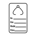 "No, Size, Model, Price", 2-7/8" x 1-3/4", White, w/Button Slot, Box of 1000 (12/Case)