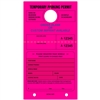 TEMPORARY PARKING PERMIT W/Custom Imprint of Name/Address - Mirror Hang Tag numbered and with Tear-off Stub.  Fluorescent Pink, 50/Pack
