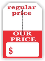 "Regular Price Our Price", 5 x 7in., Slit Hang Tag, 250 per shrink pack