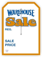 "Warehouse Sale", 5 x 7in., Slit Hang Tag, 250 per shrink pack