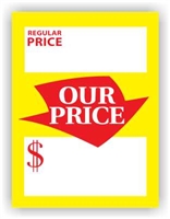 "Regular Price Our Price", 3.75 x 5in., Square Cut, 250 per shrink pack