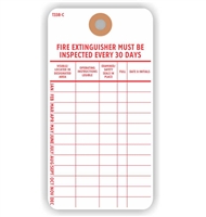FIRE EXTINGUISHER, Must be Inspected Every 30 Days, 5.75" x 3", White Paper, Plain, Pack of 100