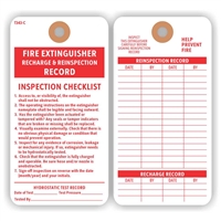 Fire Extinguisher - Recharge and Reinspection Record, 5.75" x 3", White Paper, Plain, Pack of 100