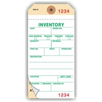 INVENTORY, Numbered 3 Places, , 6.25" x 3.125", White on Manila NCR Paper,2-Ply + Stub, Plain, Box of 500