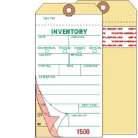 <!080>Inventory, 3-Ply Carbonless, Manila, w/Adhesive Strip, Box of 500, Plain, Sequence per factory