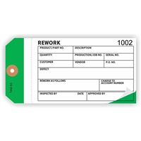 REWORK, Numbered, 6.25" x 3.125", White/White/Dk Green Paper,3-Ply, Plain, Pack of 100