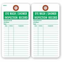 EYE WASH / SHOWER INSPECTION RECORD , 5.75" x 3", White Paper, Plain, Pack of 100