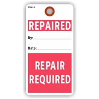 REPAIRED/ REPAIR REQUIRED, 5.75" x 3", White Paper,1 Stub, Plain, Pack of 100