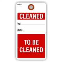 CLEANED / TO BE CLEANED, 5.75" x 3", White Paper,1 Stub, Plain, Pack of 100