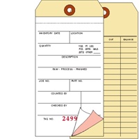 Inventory Tag, 3 Ply Carbonless, 2 Sided, Box of 500, Back Printed, Choose Your Sequence Numbers