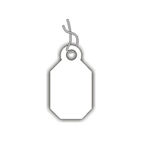 <!050>Jewelry Tag, White, 7/8" x 1/2", Box of 1000, White String
