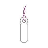 <!010>Jewelry Tag, White, 7/8" x 1/4", Box of 1000, Burgundy String