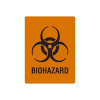 Biohazard, 4" x 3", Vinyl, Roll of 500