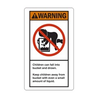 Warning, 5" x 3", Vinyl, Pack of 100