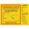 Hazardous Waste Emergency, 8" x 6", Vinyl, Pack of 100