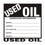 Used Oil,  6" x 6", Vinyl, Pack of 100