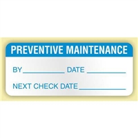 "Preventive Maintenance", .625 x 1.5 in. Rectangle, Flexible Vinyl, 350 per Box