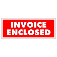 Invoice Enclosed, 4" x 1-1/2", Paper, Roll of 500