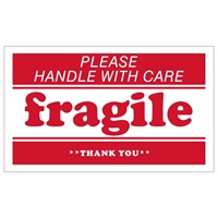 Fragile, 5" x 3", Paper, Roll of 500