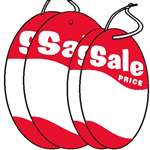 Oval, "Sale Price", White