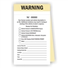 WARNING, 2-Part Carbonless, with Numbers -6.25" X 3.75"