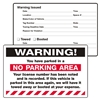 WARNING, ...Parked in a No Parking..., 8" x 5", Peel to Remove, 50 per Pack