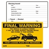 FINAL WARNING, …Illegally Parked, 8" x 5", Scrape to Remove, 50 per Pack
