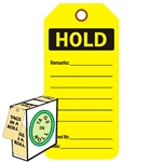 <!0120>HOLD,  6-1/4" x 3", Fluorescent Yellow, In-a-Box of 100