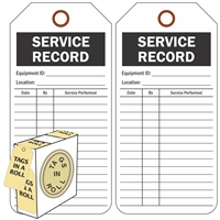 <!010>Service Record, 6-1/4" x 3", White Polypropylene, In-a-Box of 100