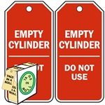 <!010>Empty Cylinder Do Not Use, 6-1/4" x 3", White Polypropylene, In-a-Box of 100