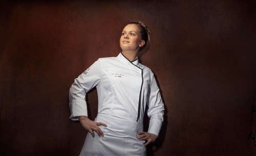 Intuition classic women fitted Chef jacket white with C-You concept