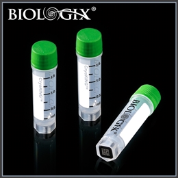 CryoKING Cryogenic Vials with Pre-Set 2D Barcode -- 1.5ml, Green  Caps  #88-1152