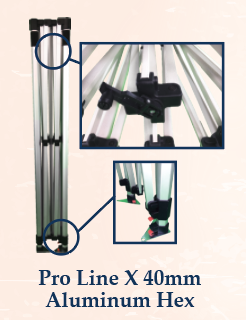 10x15 Popup Canopy Frame ProLine X 40mm Aluminum Hex Leg