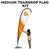 Medium 11 Teardrop Flag Full Fiberglass Pole