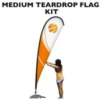 Medium 11 Teardrop Flag Full Fiberglass Pole