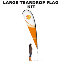 Large 15 Teardrop Flag Full Fiberglass Pole